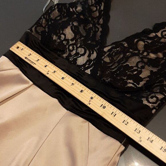 Max & Cleo New Open Back Zip Side Lined Lace Bodice Dress - Picture 13 of 15